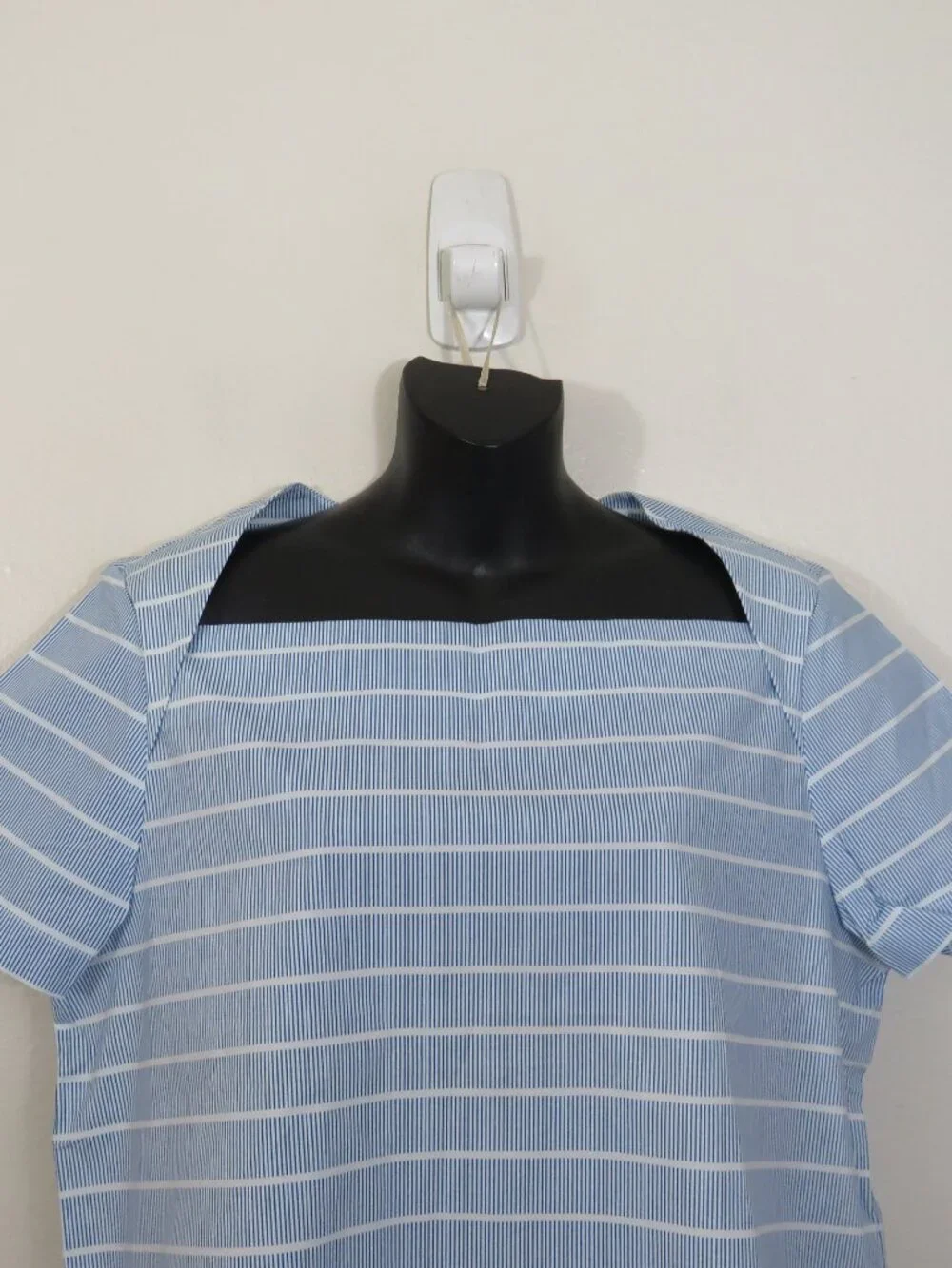 Kate Spade Saturday size Large Let Loose Striped Top Blue Cotton NEW